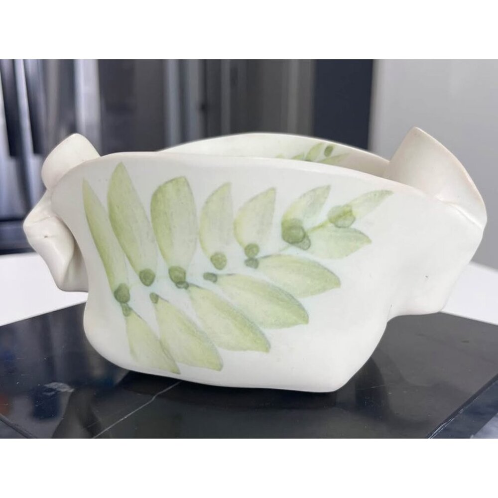 Signed Hilborn Canadian Studio Art Pottery Pinch Bowl Glaze-Canada